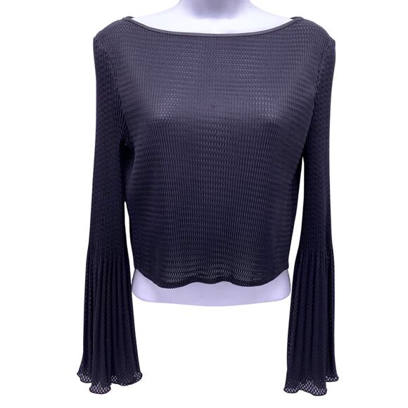 RARE Vivienne Tam Cropped Bell Sleeve Top Size 2 - Picture 1 of 7